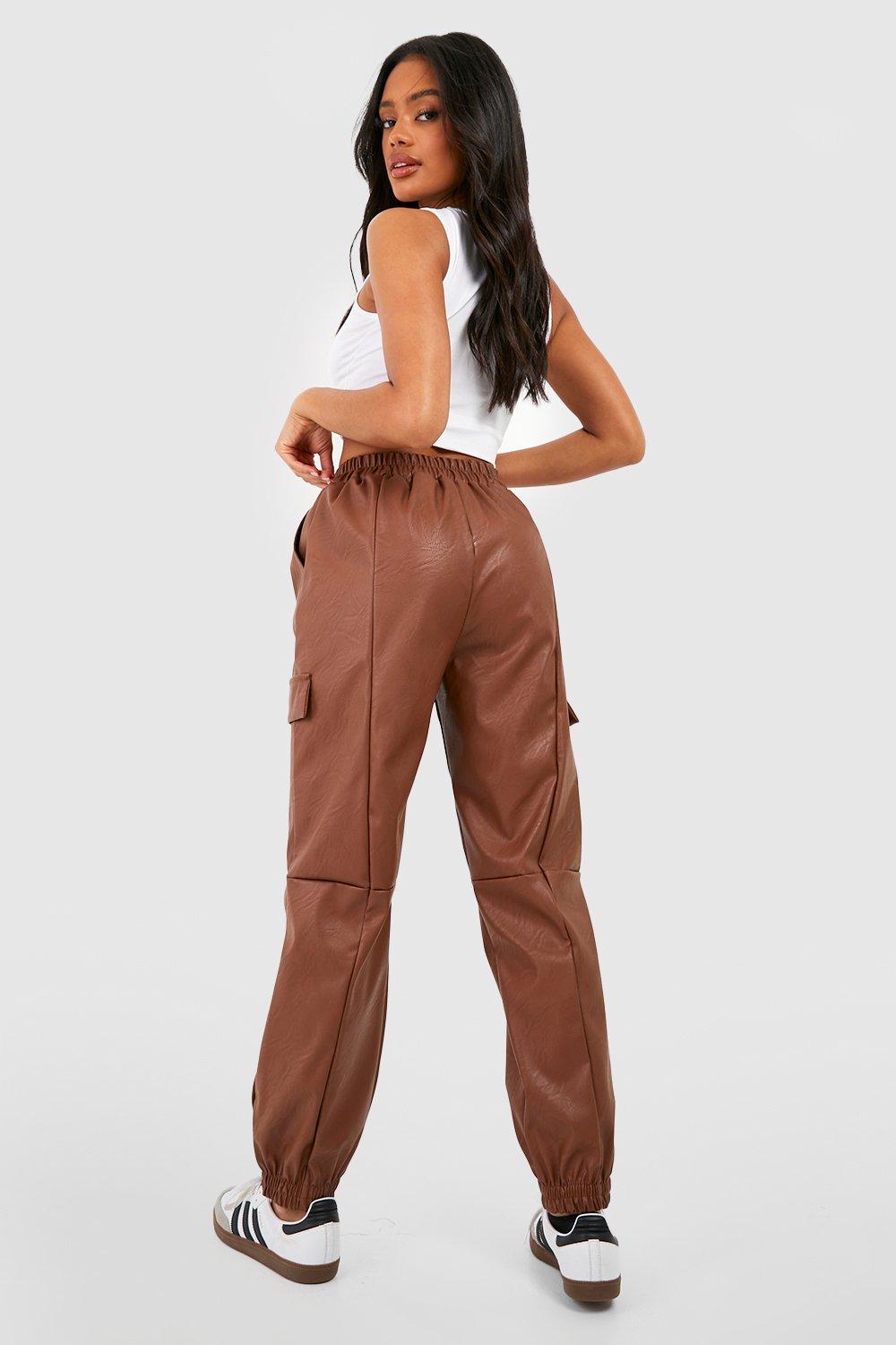 Boohoo on sale leather joggers