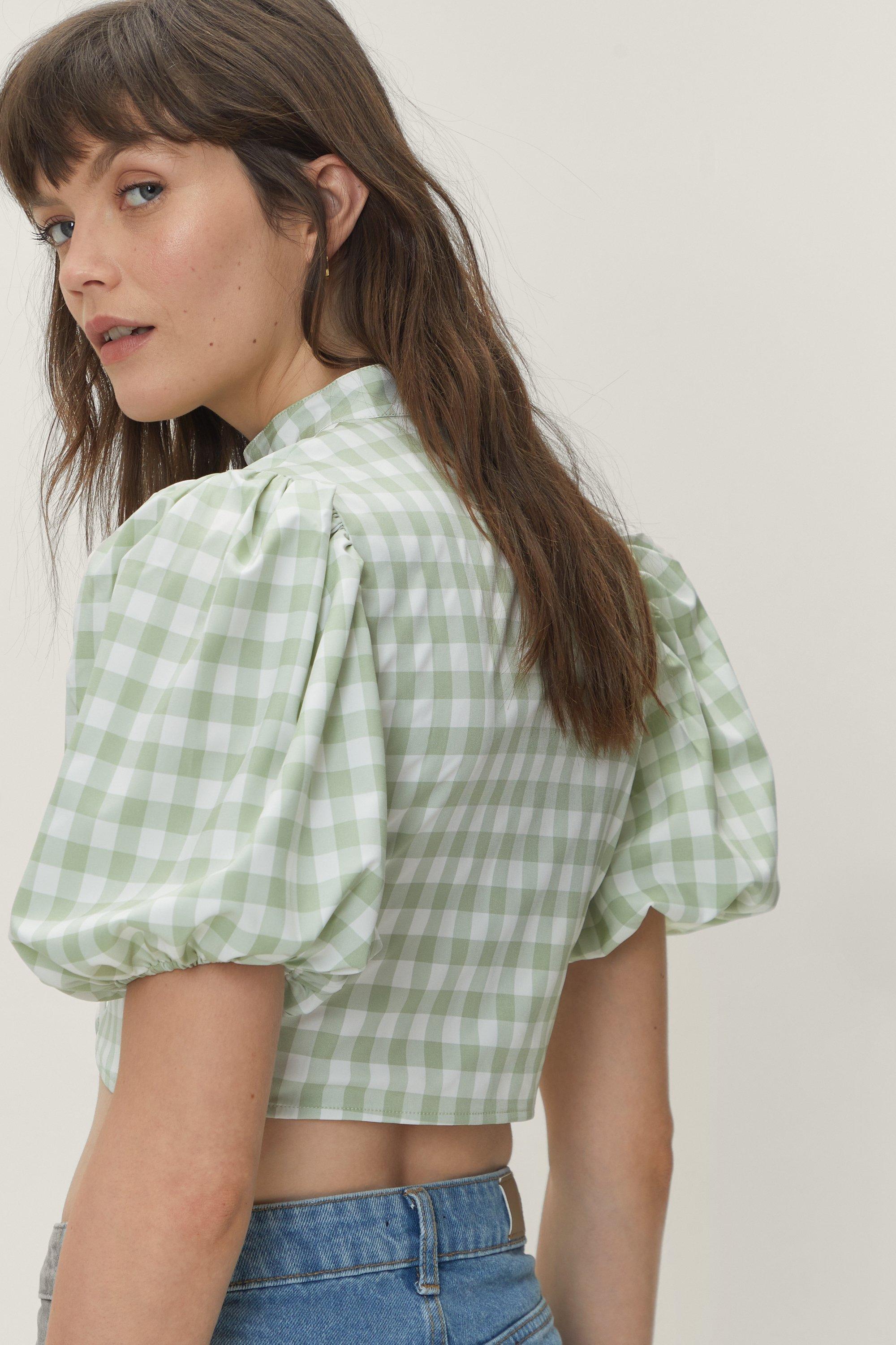 Collared deals Gingham Blouse