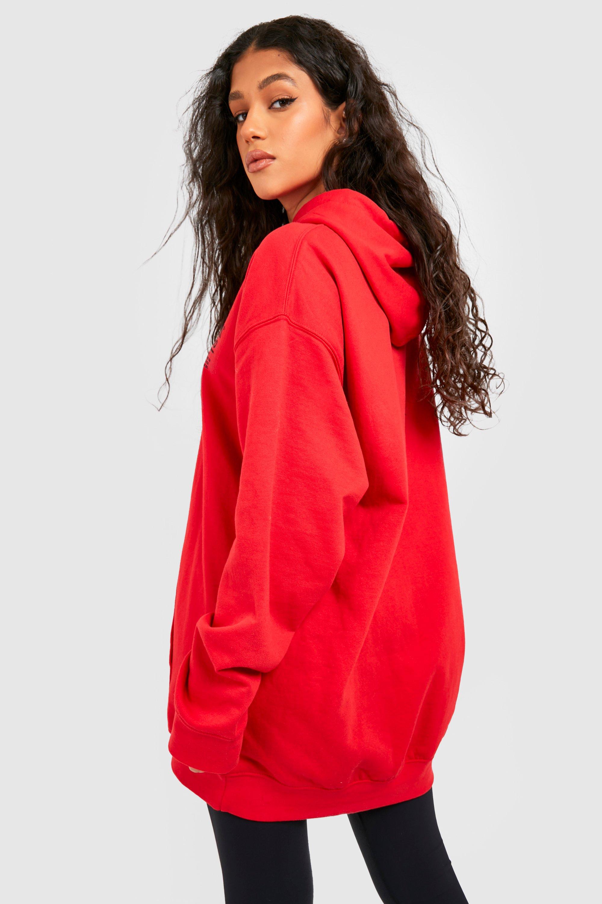 Sudadera roja oversize on sale