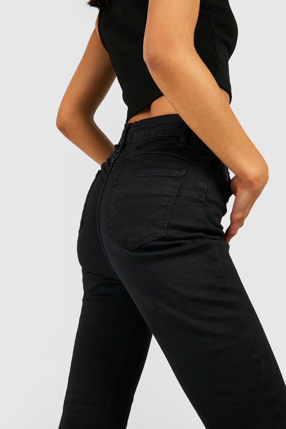 Black High Butt Skinny | Jeans Shaper boohoo Waisted