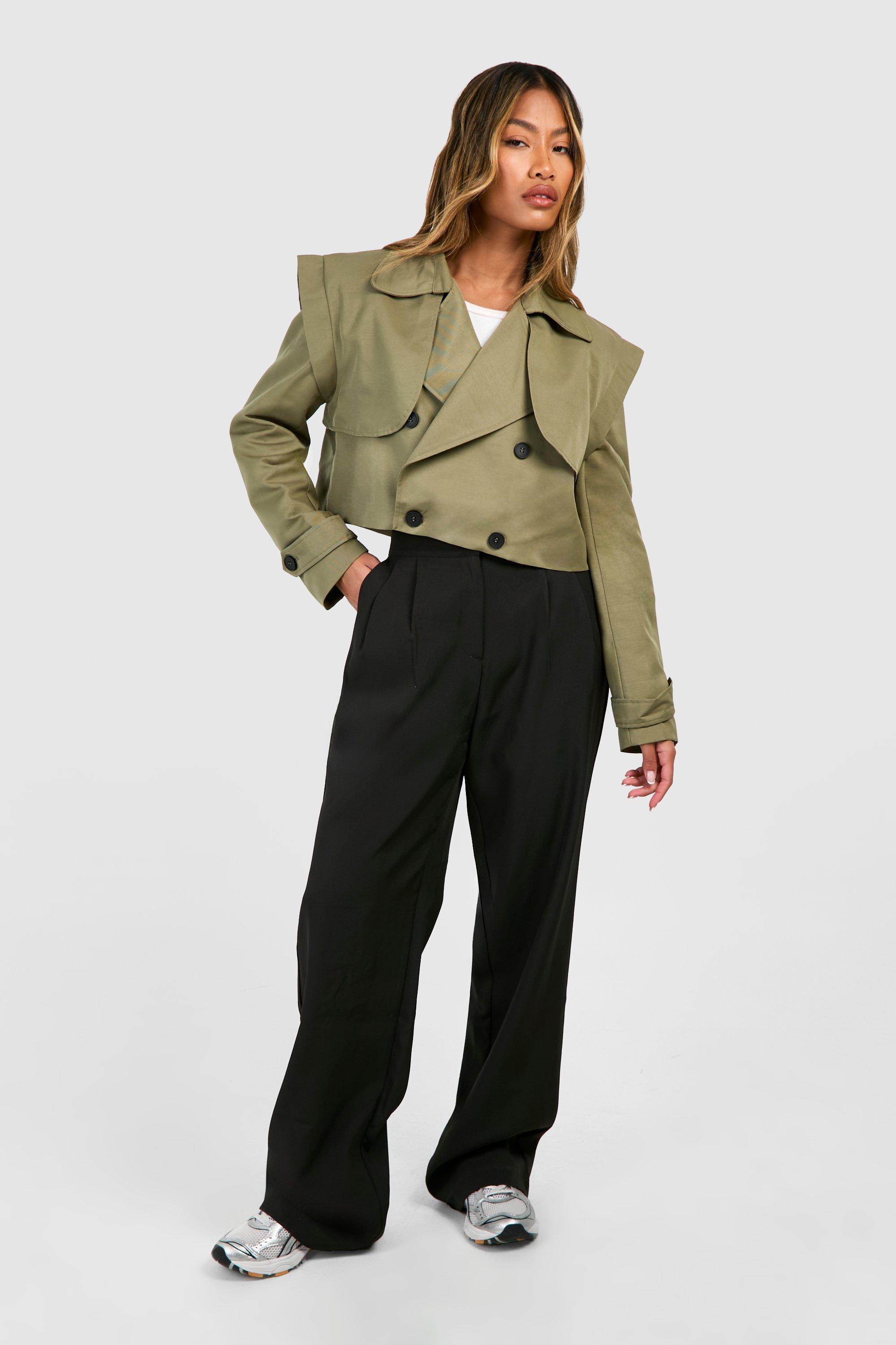 Give Your Trench Coat a Relaxed Look With a Crop Top, Cargo