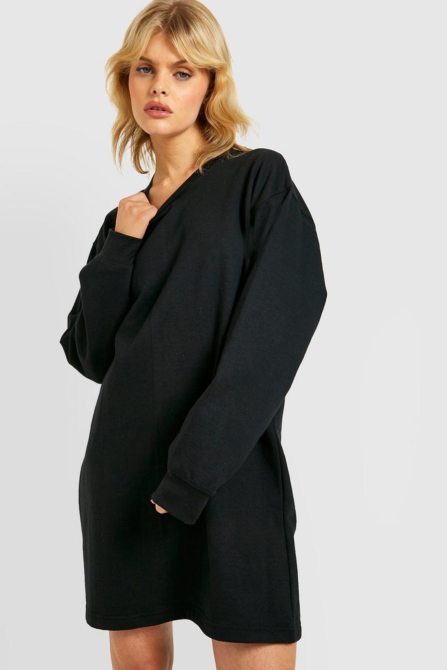 Oversize Sweatshirt-Kleid, Black noir