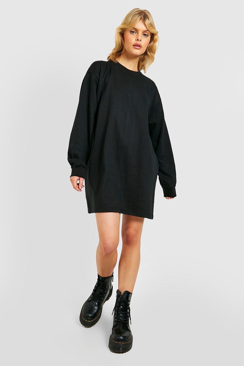 boohoo Oversized Sweatshirt Dress - Cream - Size 6