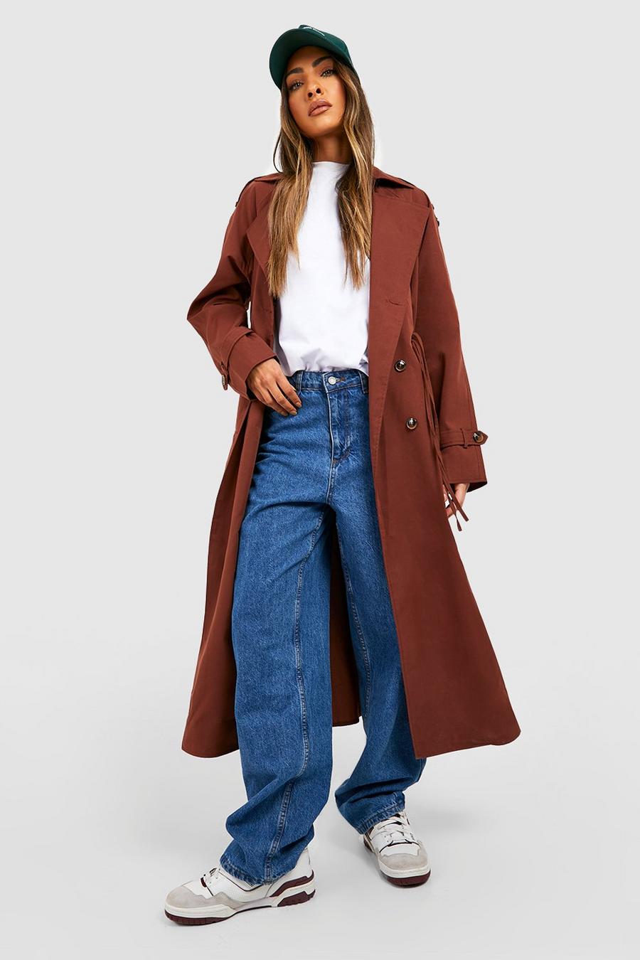 Chocolate brown Synch Waist Trench Coat