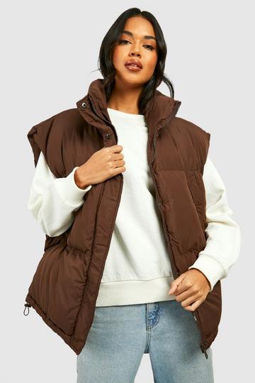 Chocolate Brown Oversized Boxy Gilet