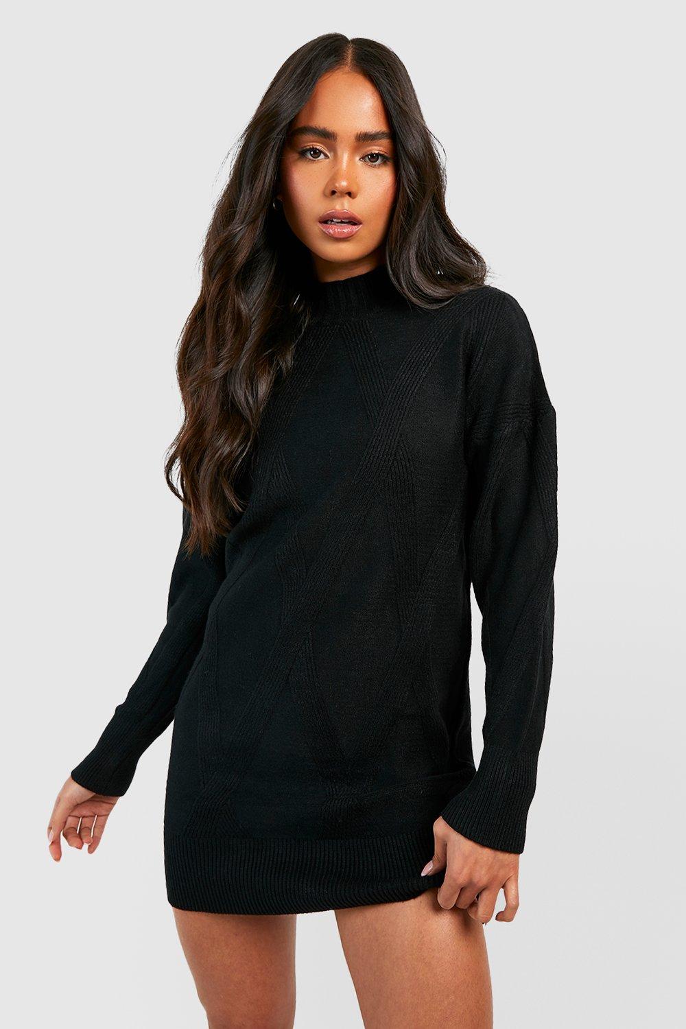 petite black polo neck jumper