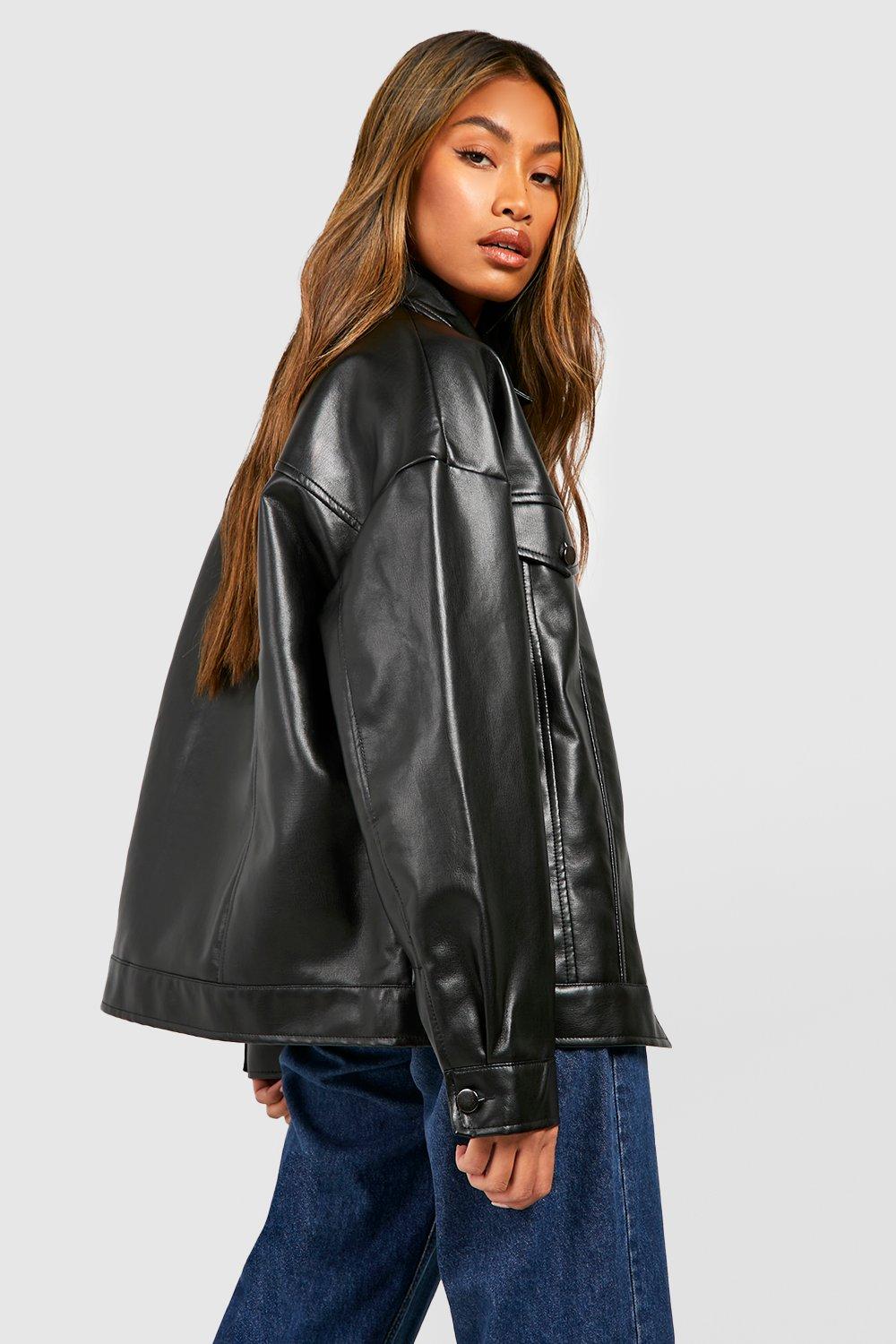 Leather Trucker Jacket - Black