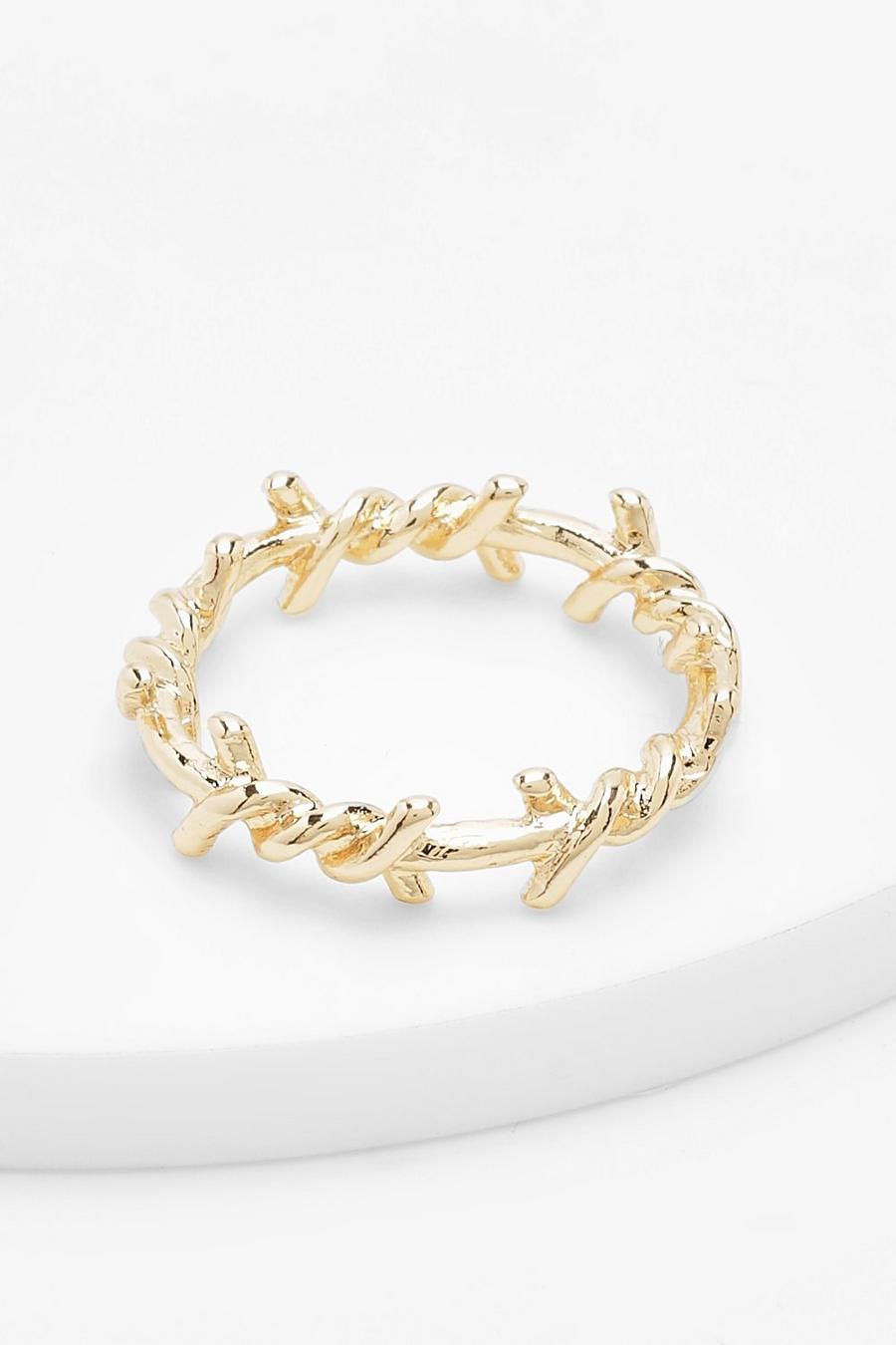 Gold metallic Barb Ring 