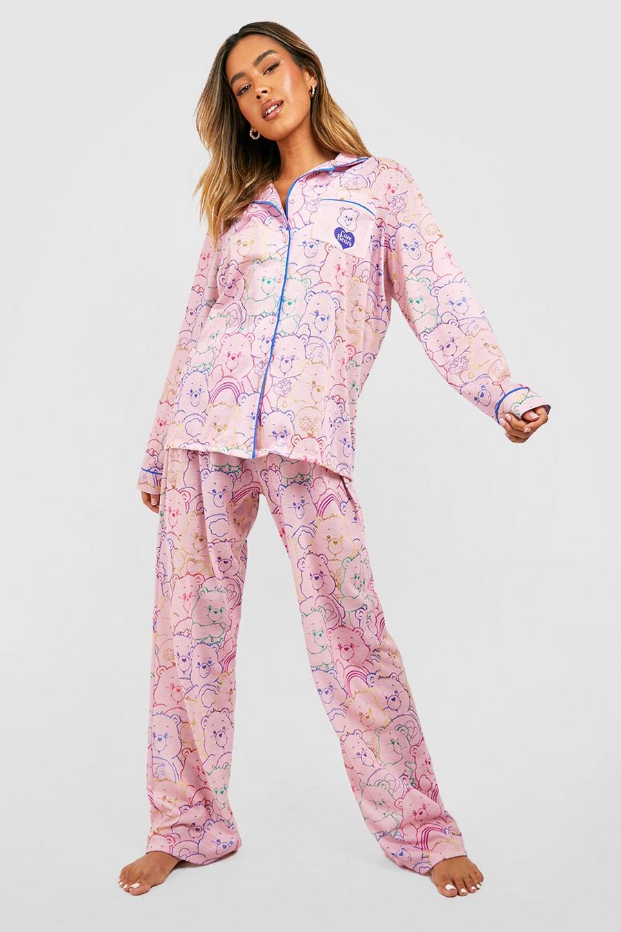 Satin Floral Print Colorblock Pajama Pants Set