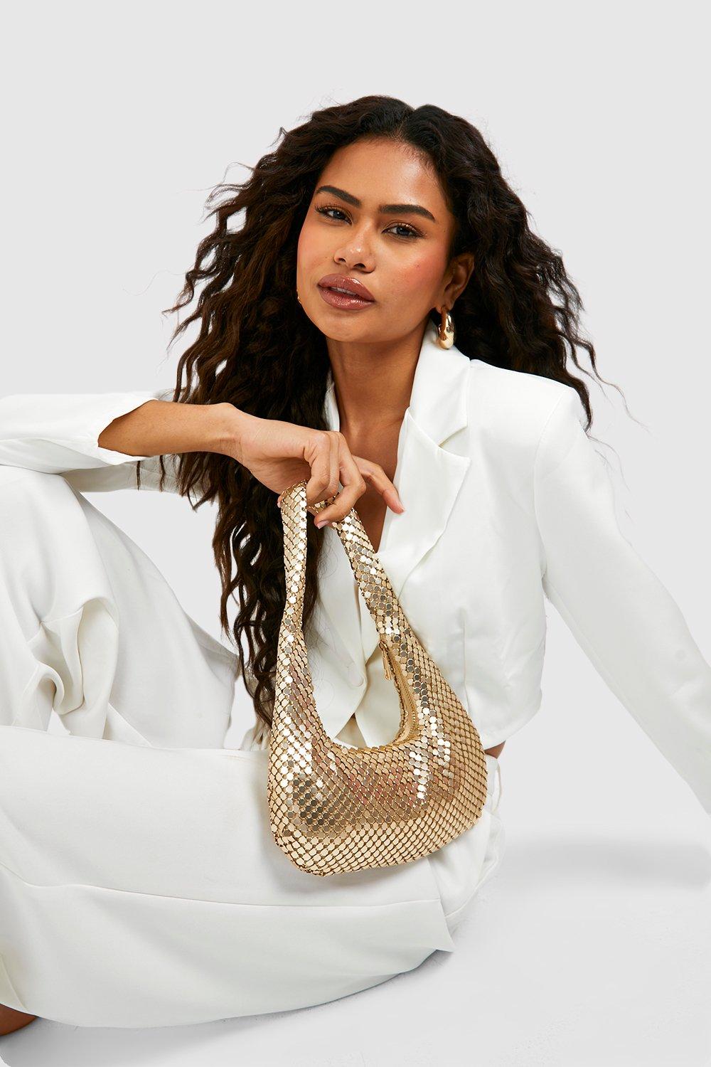 Boohoo gold bag online