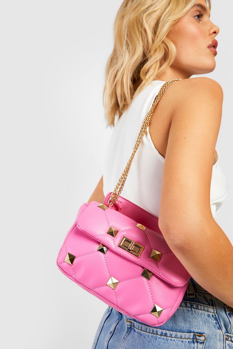 Pink rosa Studded Grab Bag  image number 1