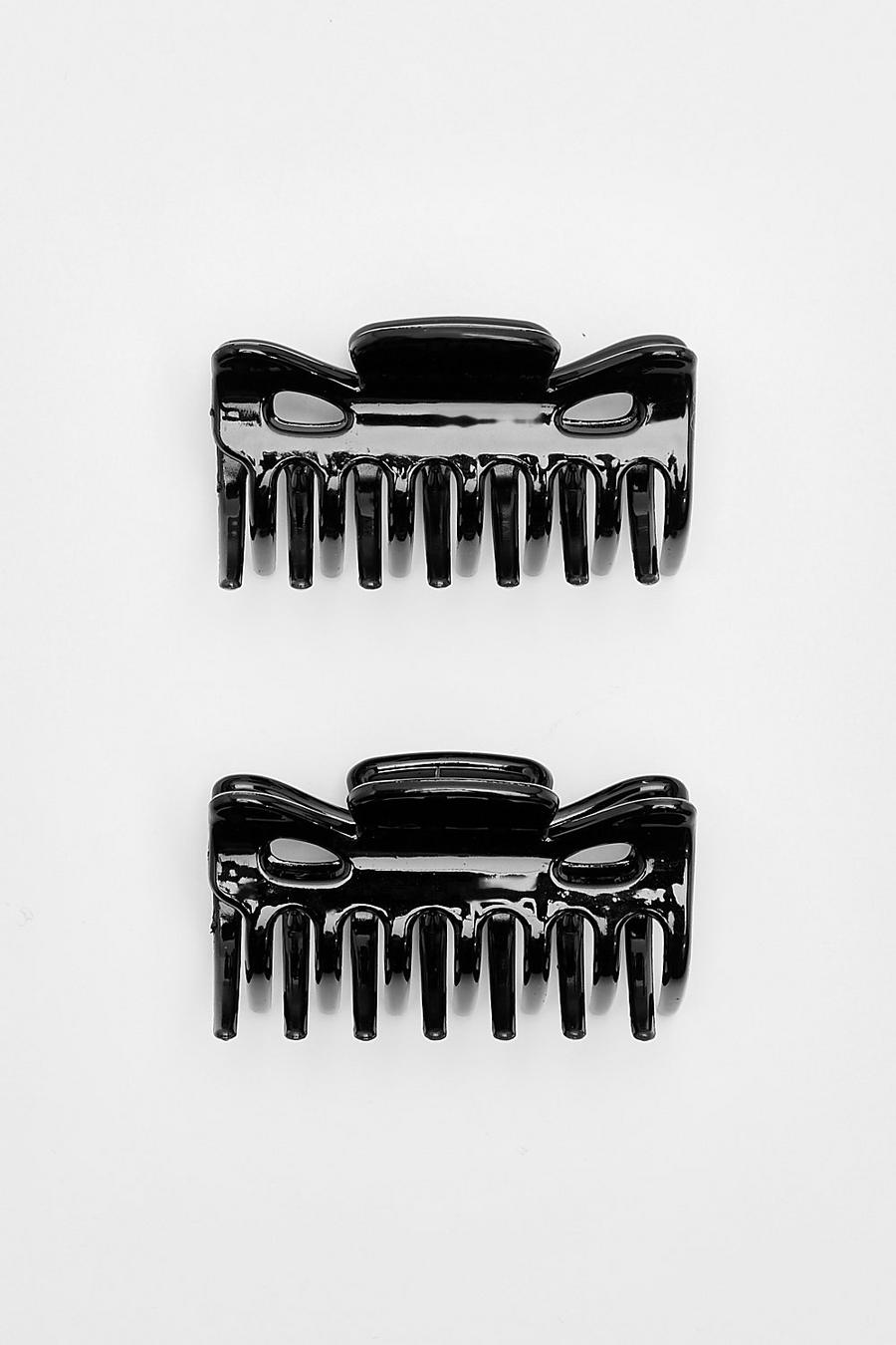Black 2 Pack Hair Claw Clips  image number 1