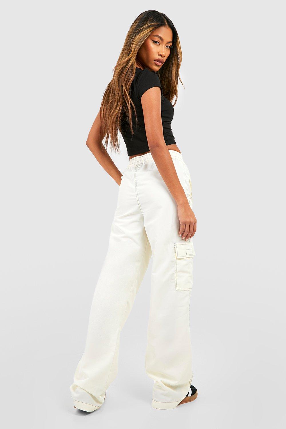 https://media.boohoo.com/i/boohoo/gzz46100_ecru_xl_1/female-ecru-soft-touch-contrast-stitch-elasticated-waist-cargo-trousers