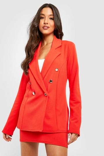 Basic Jersey Gold Button Blazer orange