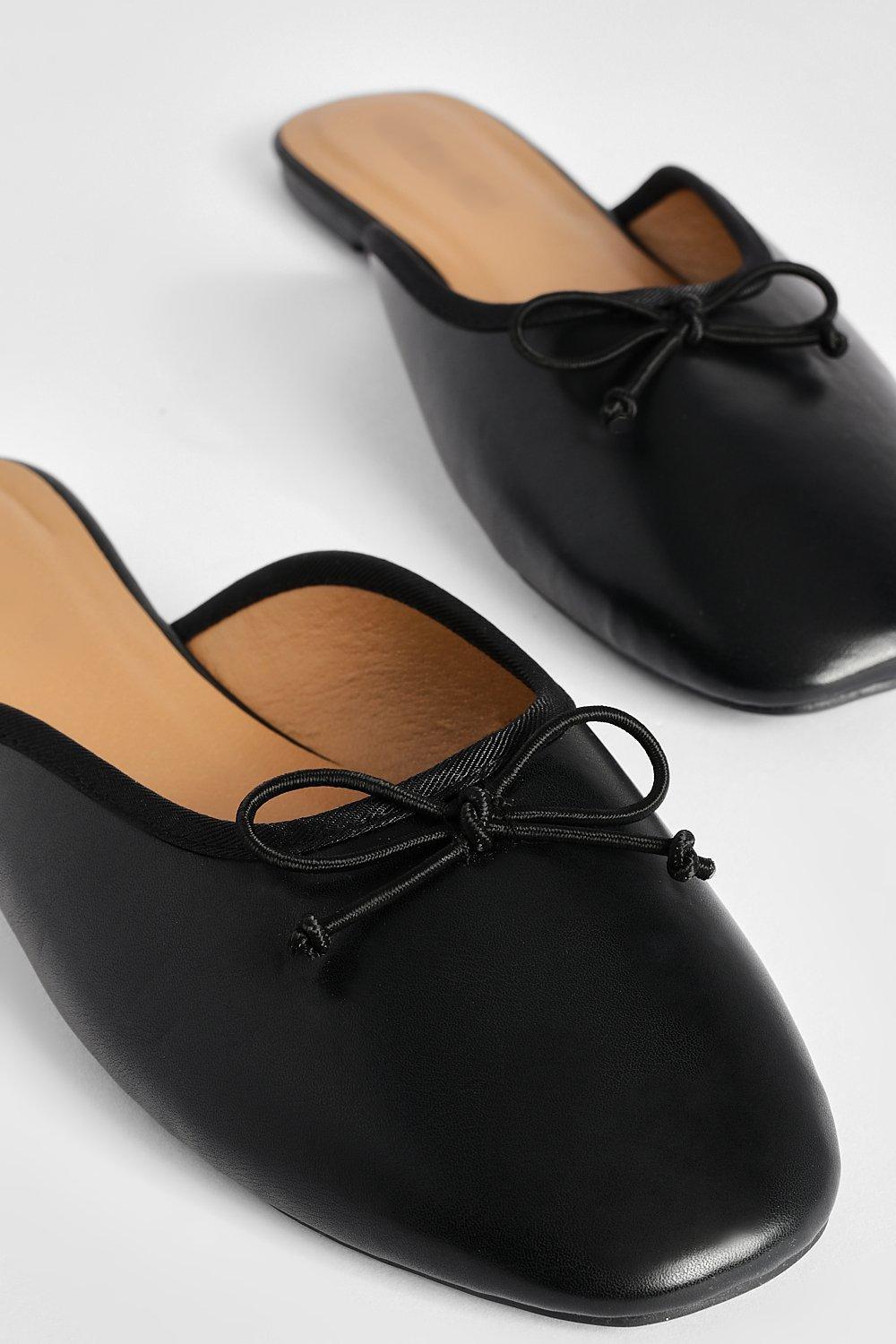 Black store backless flats