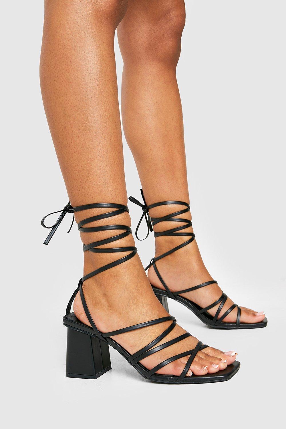 Lace up 2025 low block heels