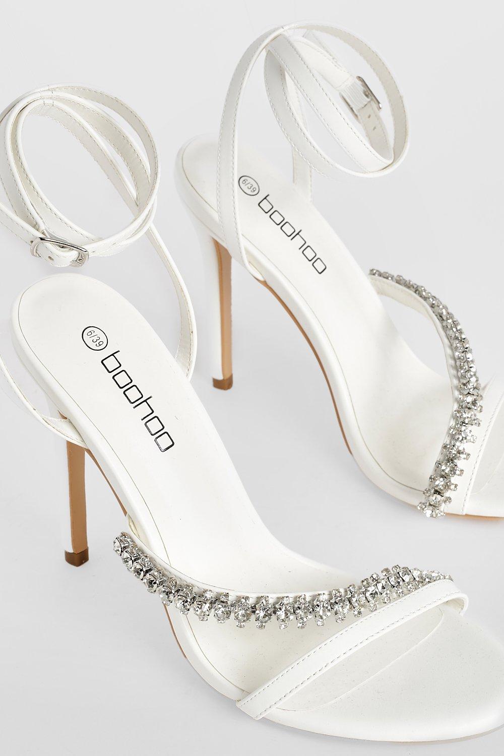 White 2 strap clearance heels