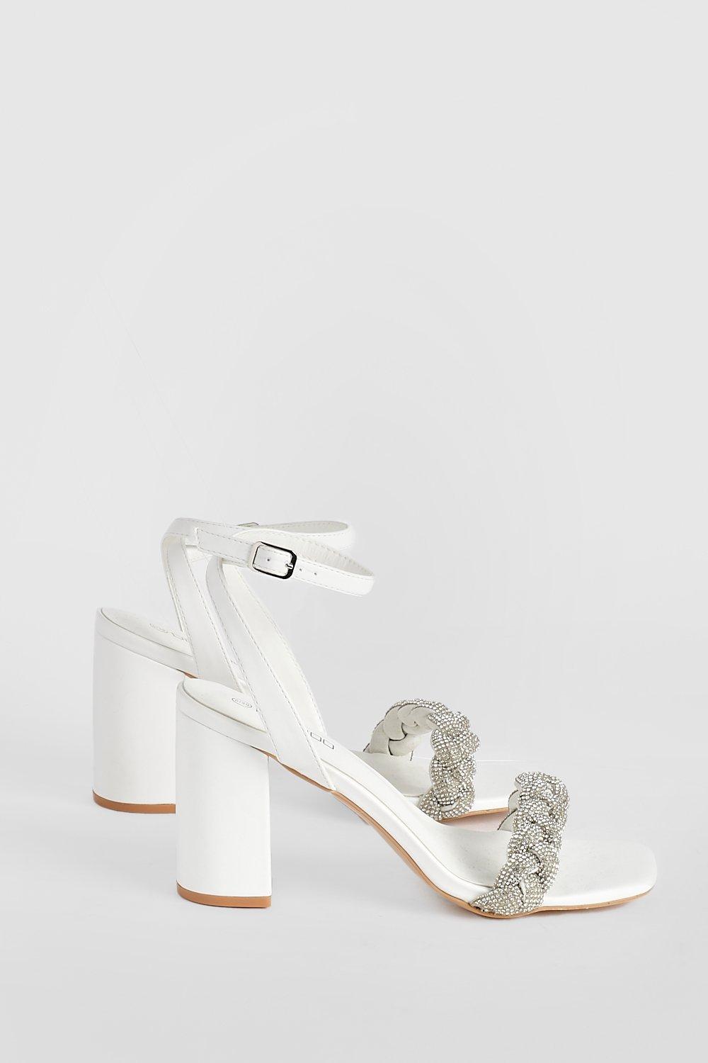 London rebel bridal barely cheap there embellished block heel sandals