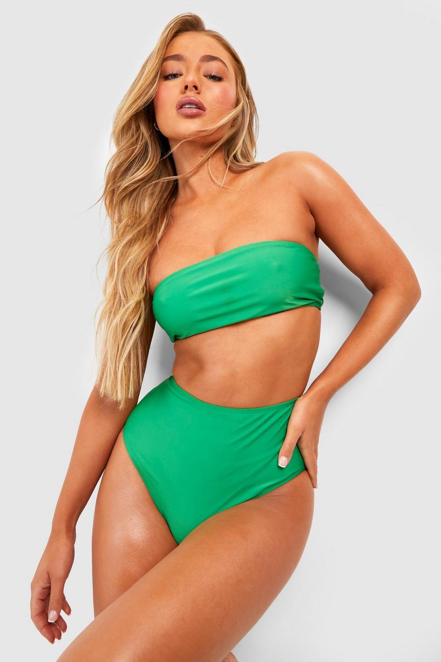 Essentials Bikinihose mit hohem Bund, Green image number 1