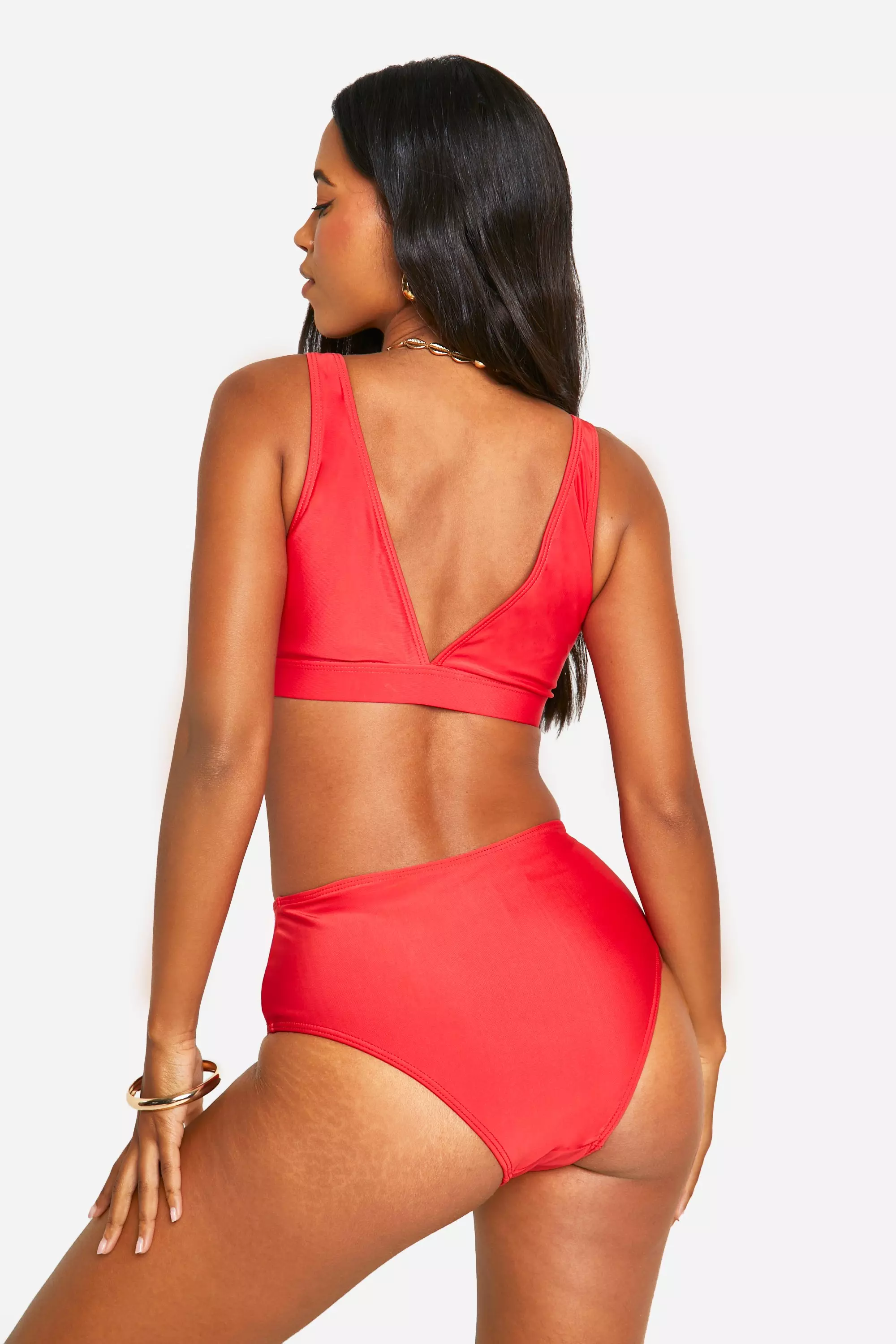 Red Essentials High Waisted Bikini Brief alternative image