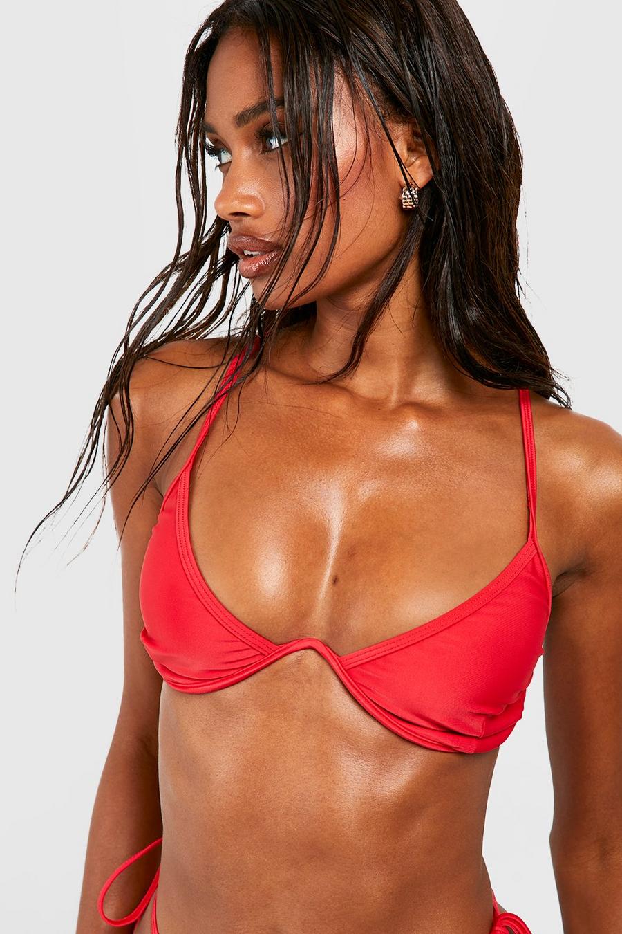 Red Essentials Bikini Top Met Beugel image number 1