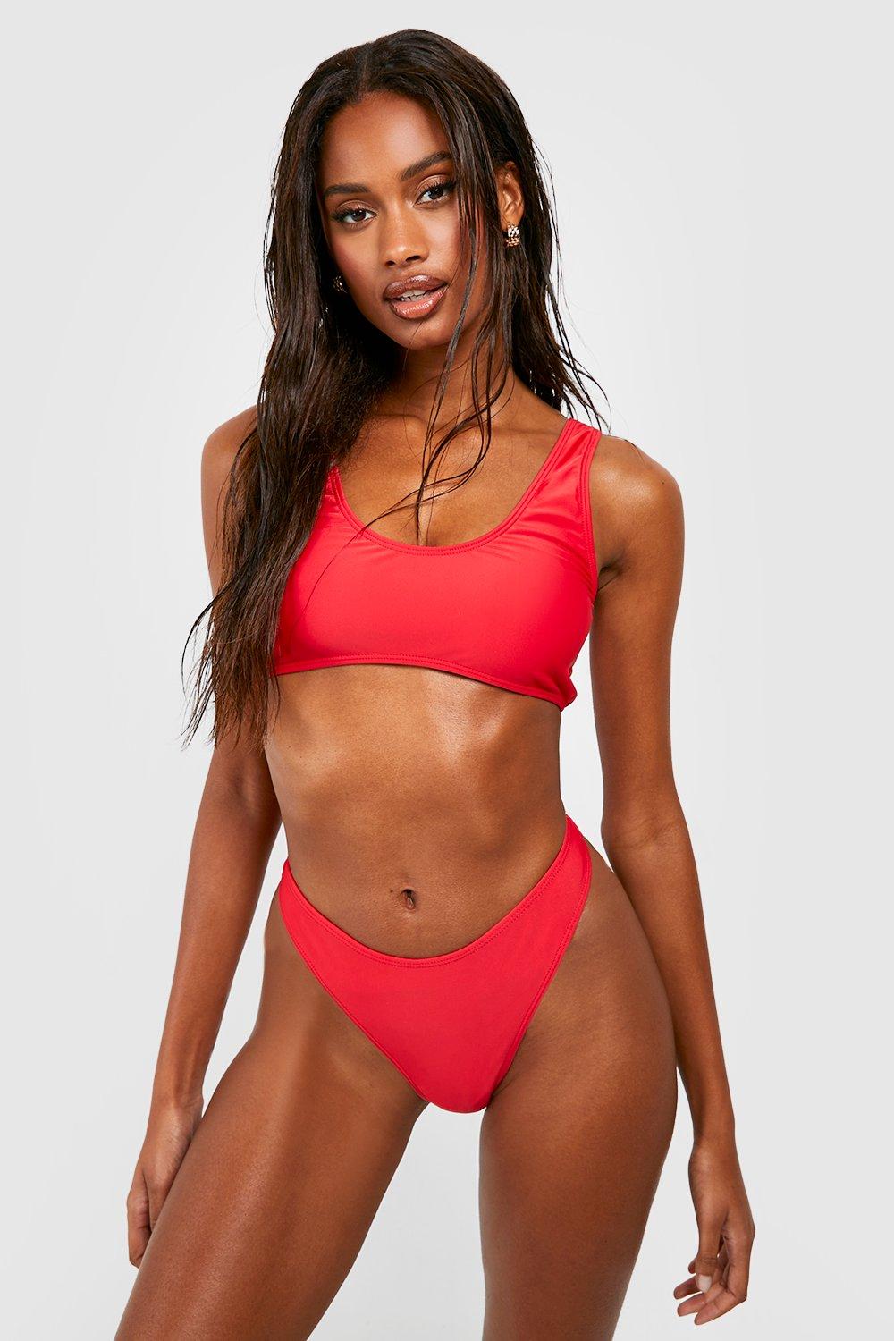 Red sales scoop bikini