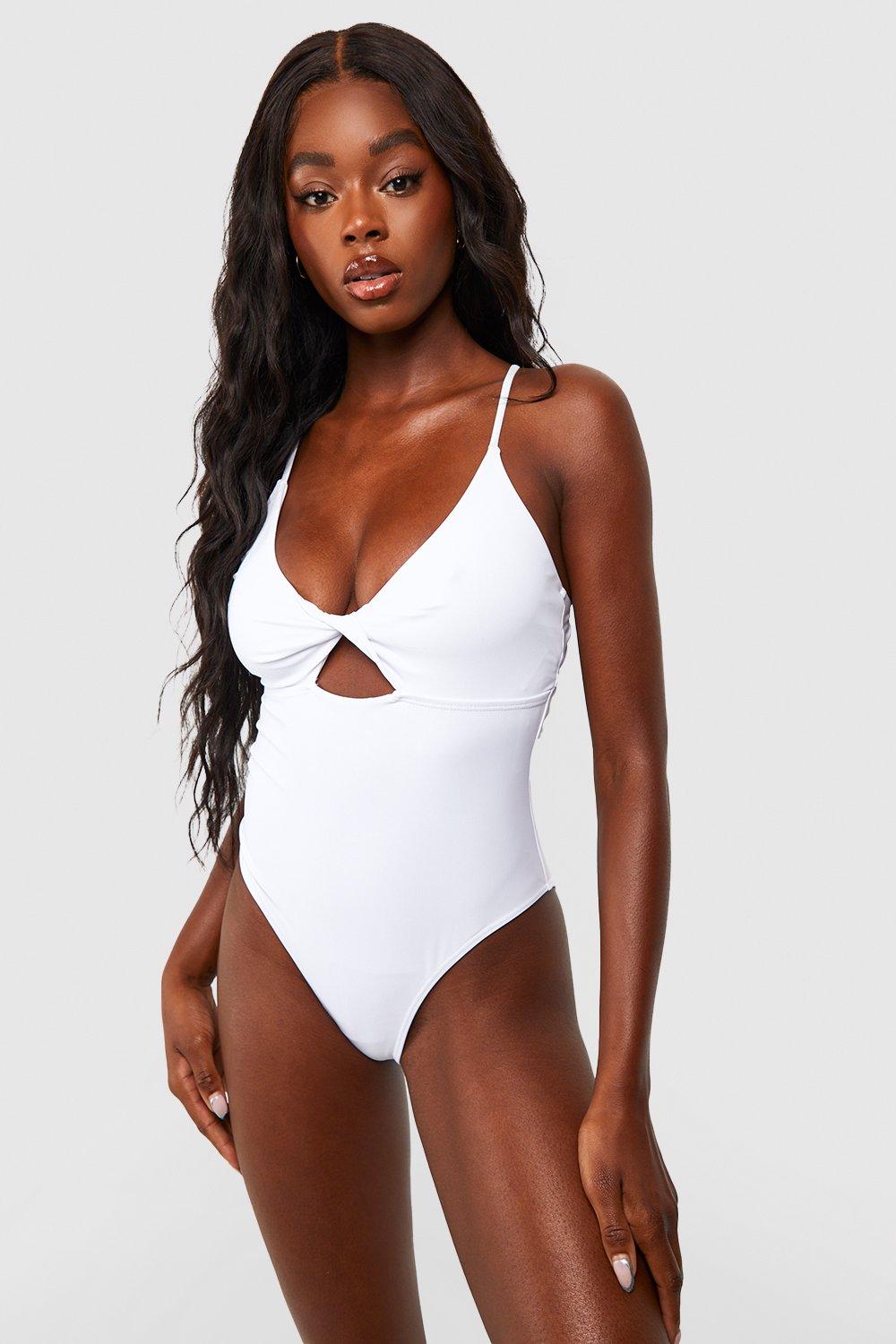 Tummy Control Twist Front Swimsuit boohoo USA