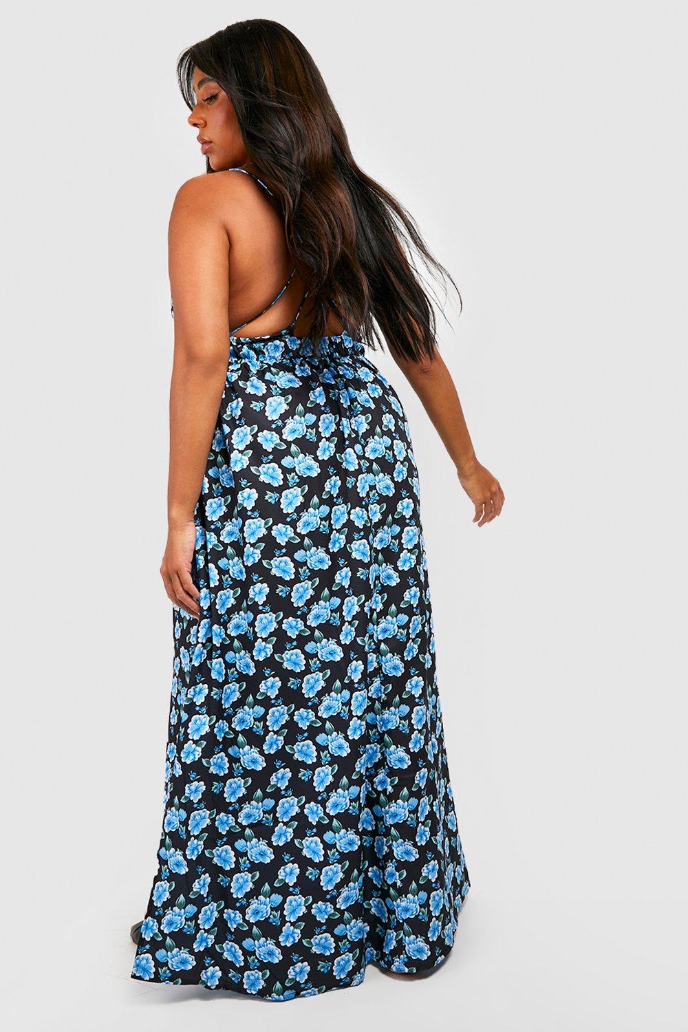 Grande taille Robe longue fleurie a bretelles boohoo FR