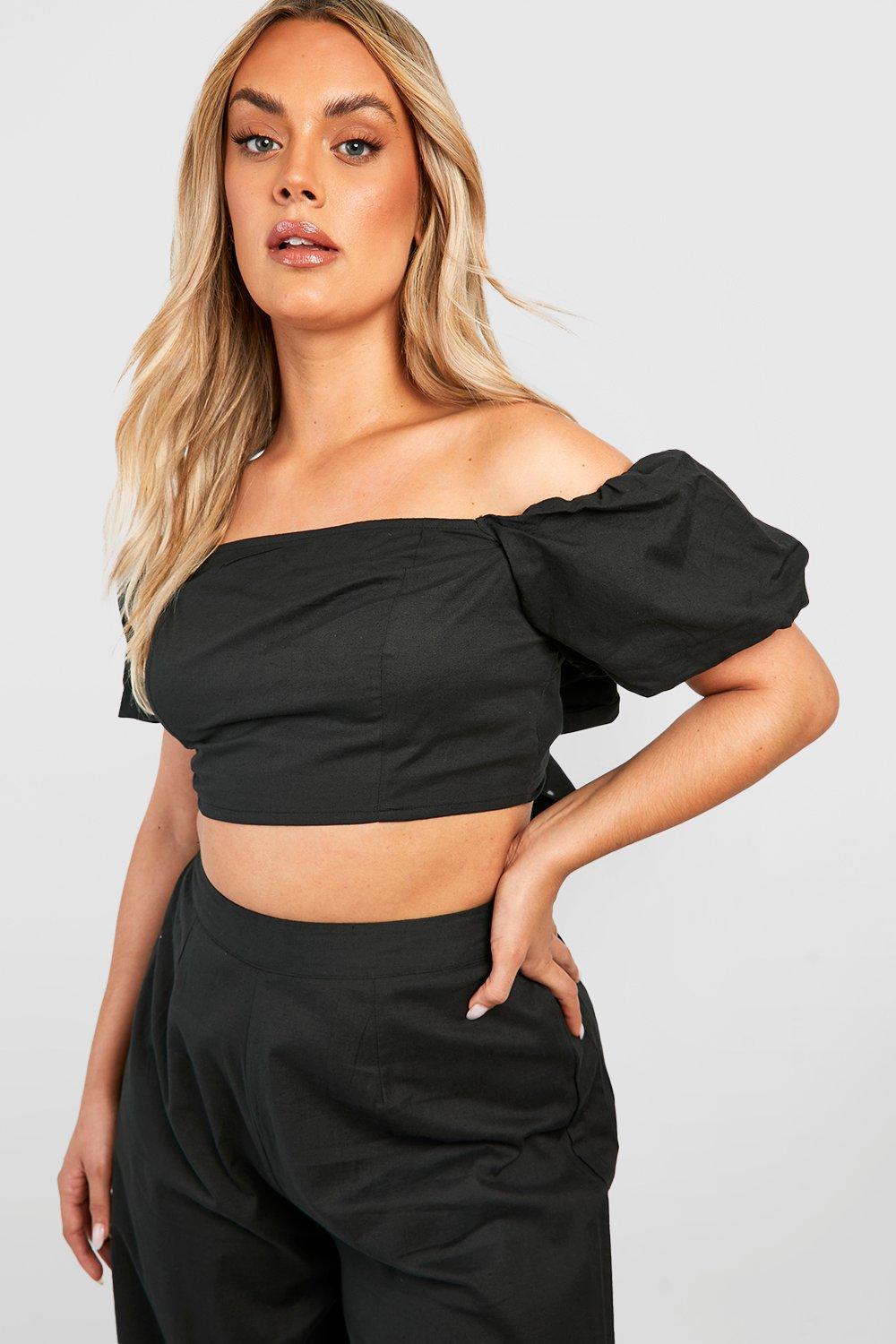 Lionel Green Street Fjern Sæbe Plus Cotton Off Shoulder Top & Pants Two-Piece | boohoo