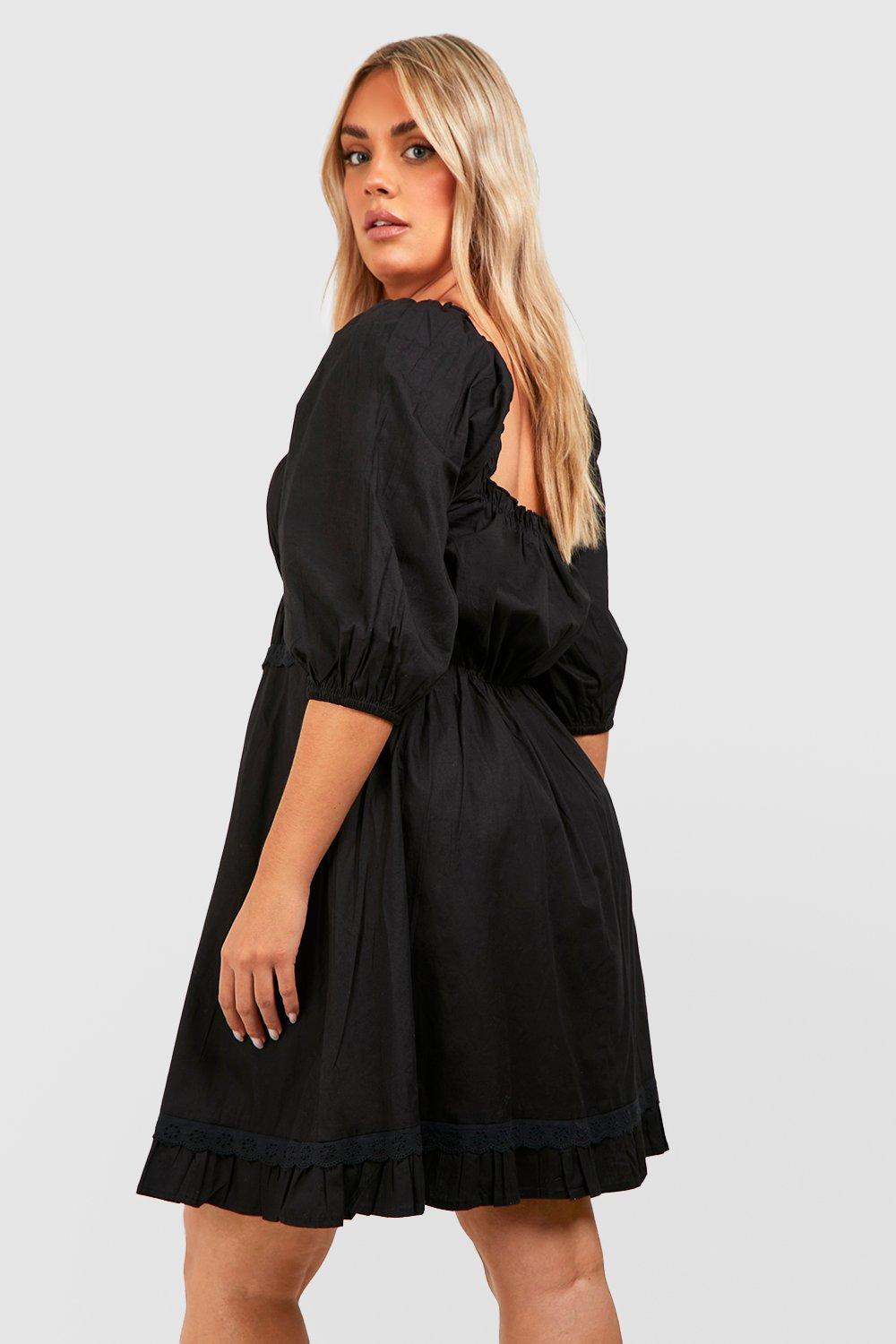 Robe noire best sale coton mi longue