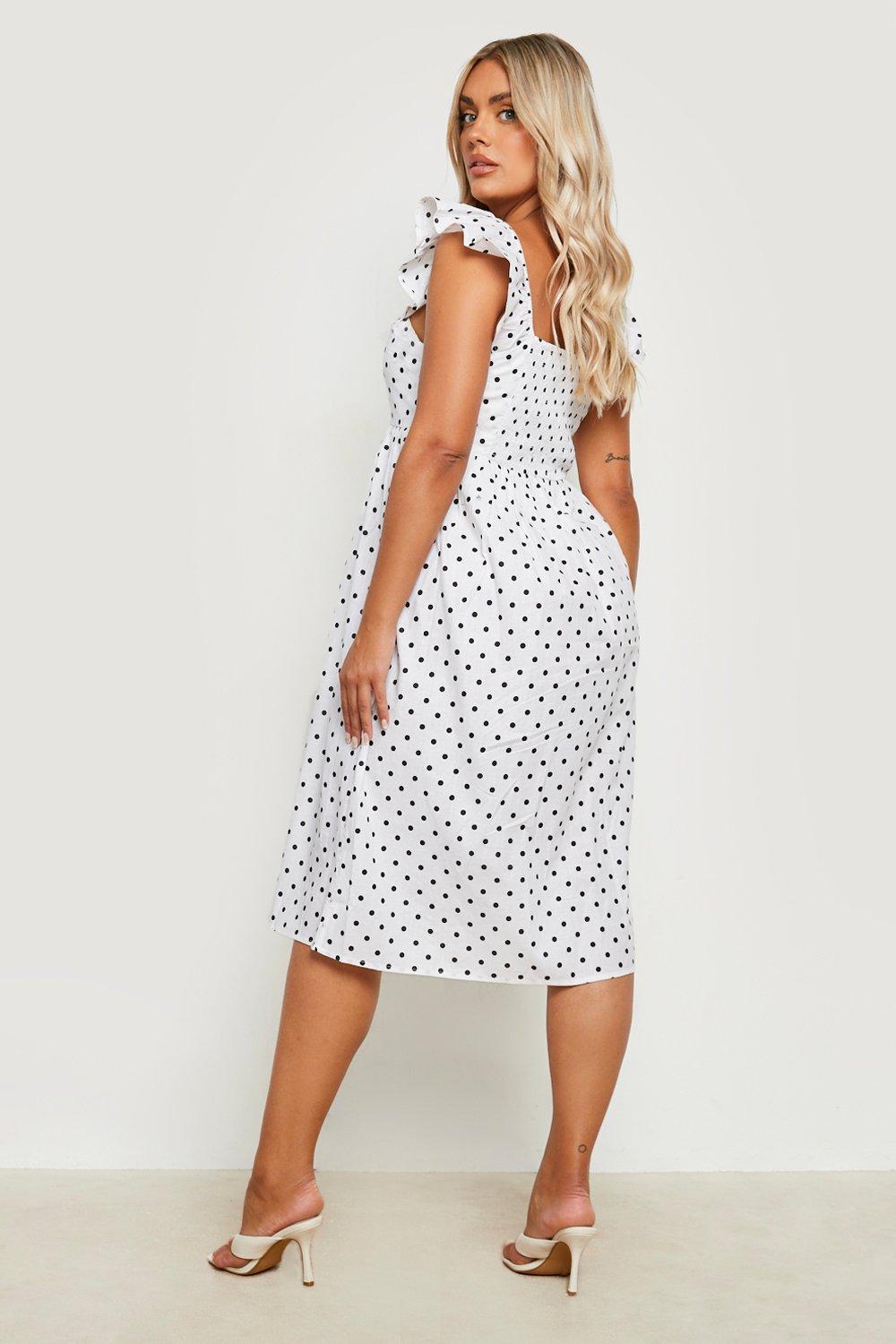 Plus white midi store dress