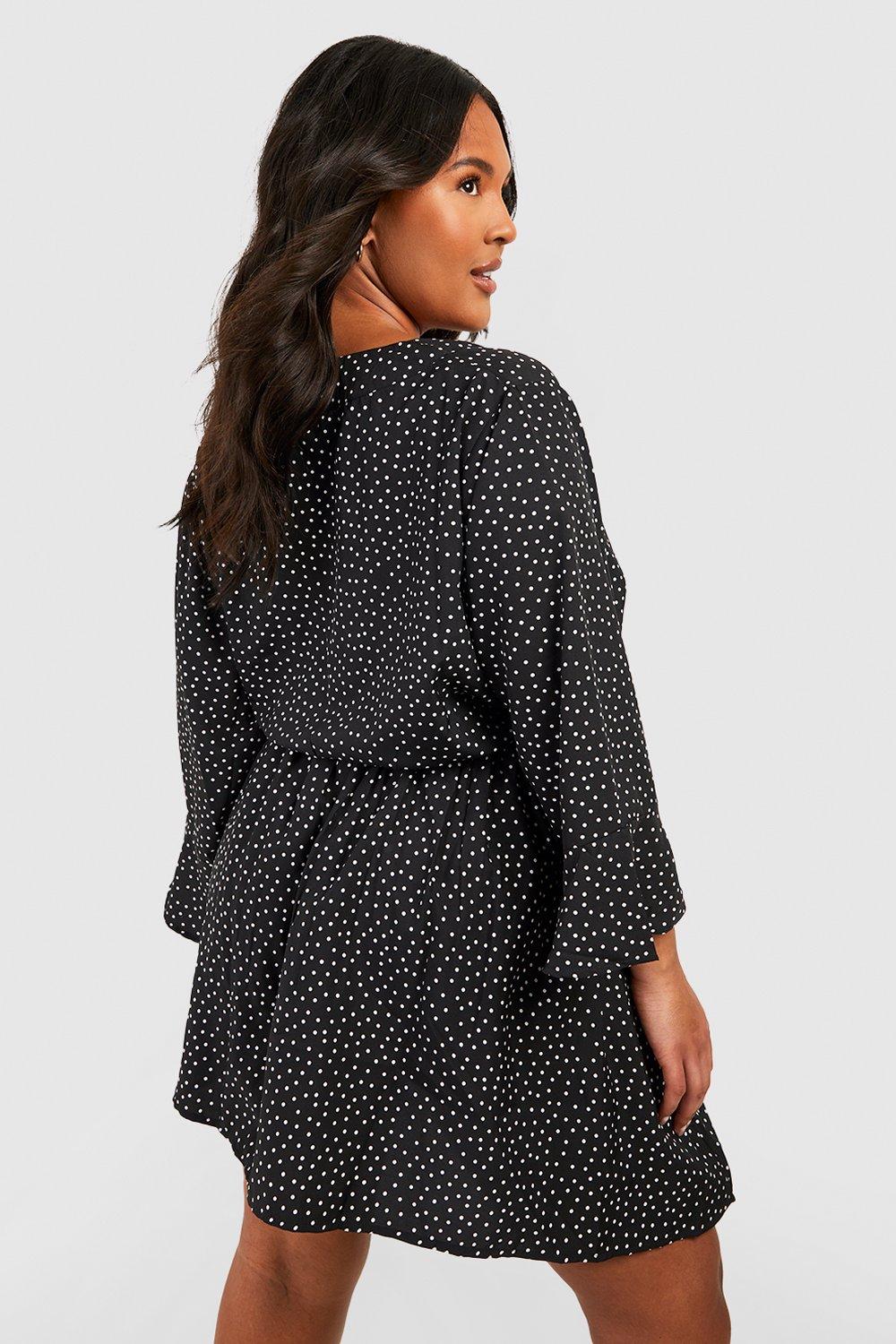 Boohoo polka 2025 dot wrap dress