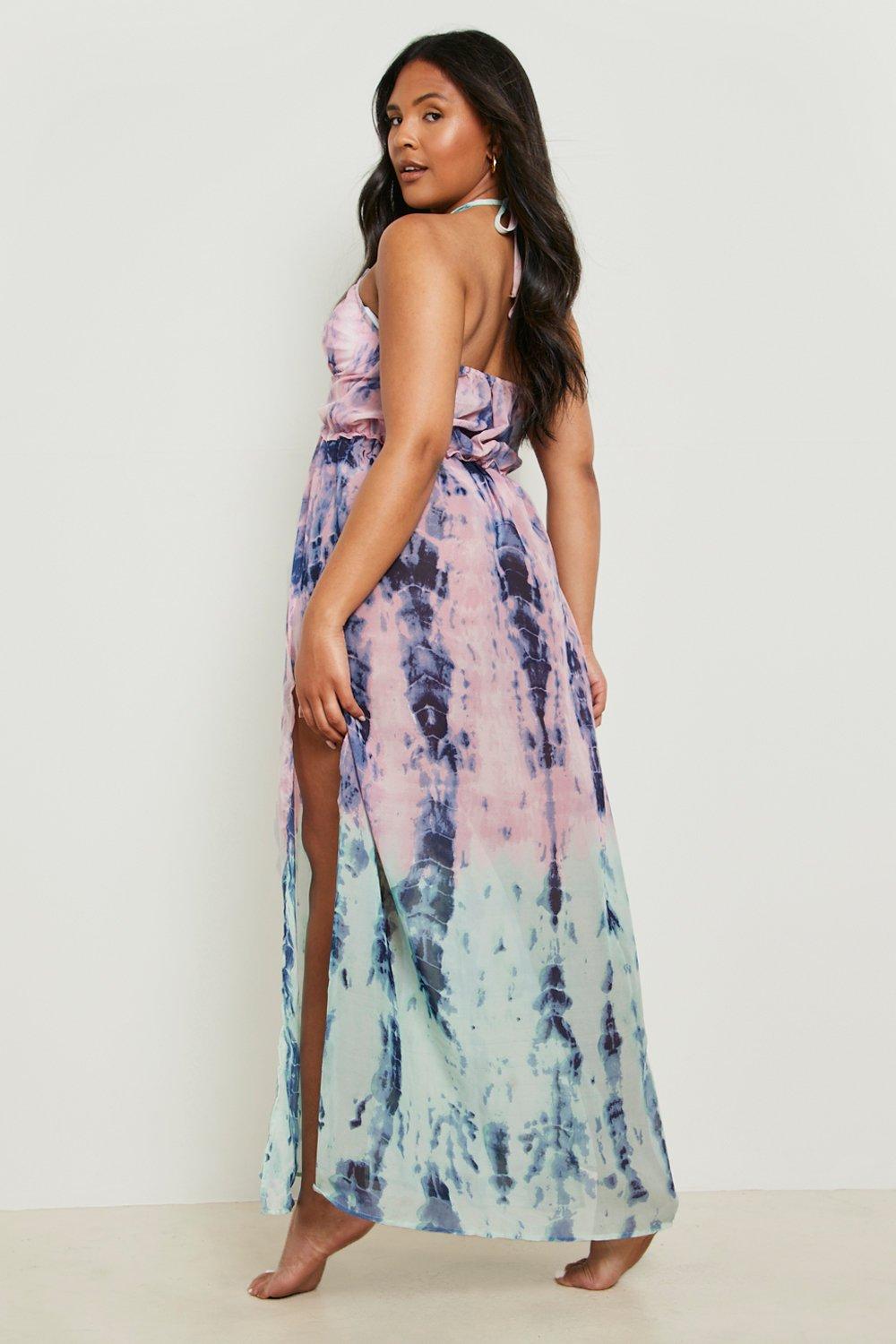 Pink and blue on sale tie dye dress