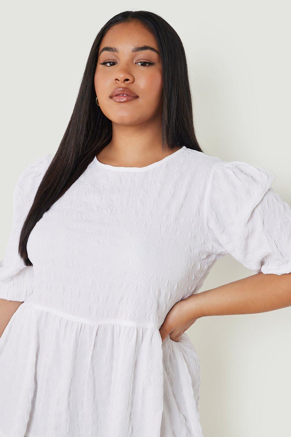 Boohoo plus shop smock dress