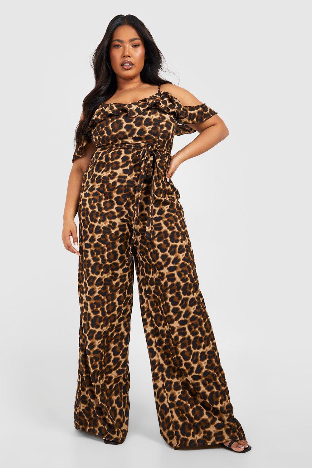 Boohoo leopard hot sale jumpsuit