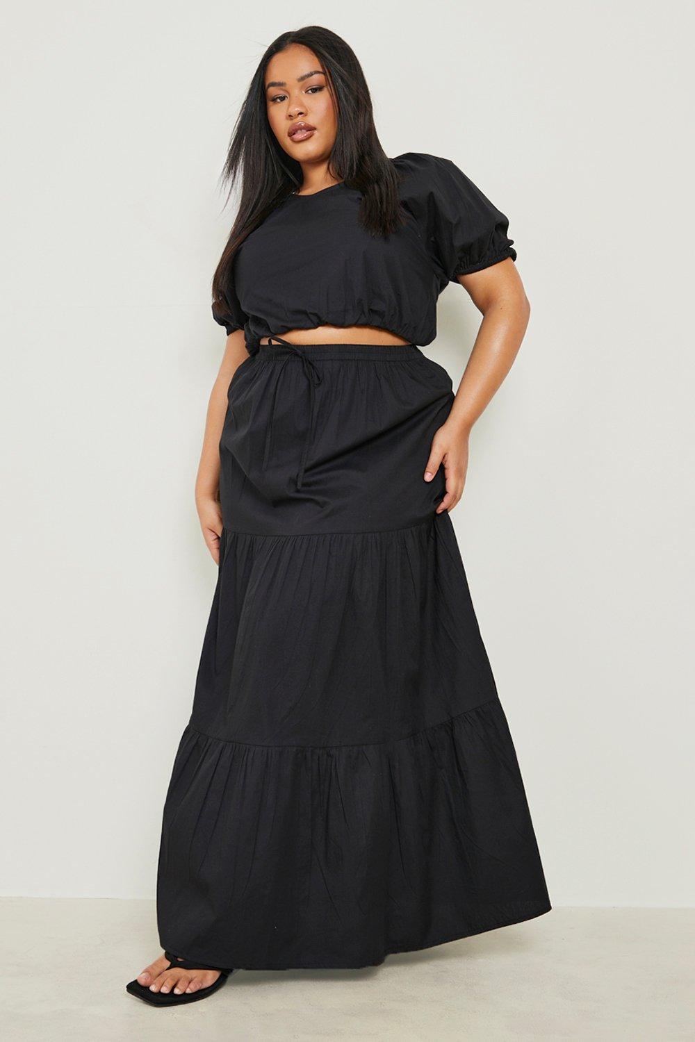 Plus Poplin Maxi Skirt Co-ord | boohoo