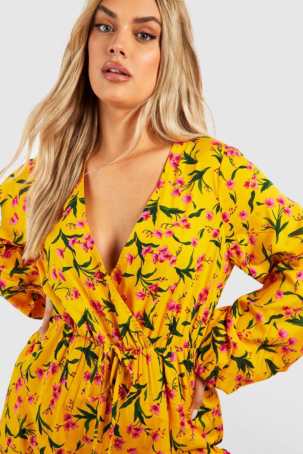 Boohoo cheap yellow playsuit