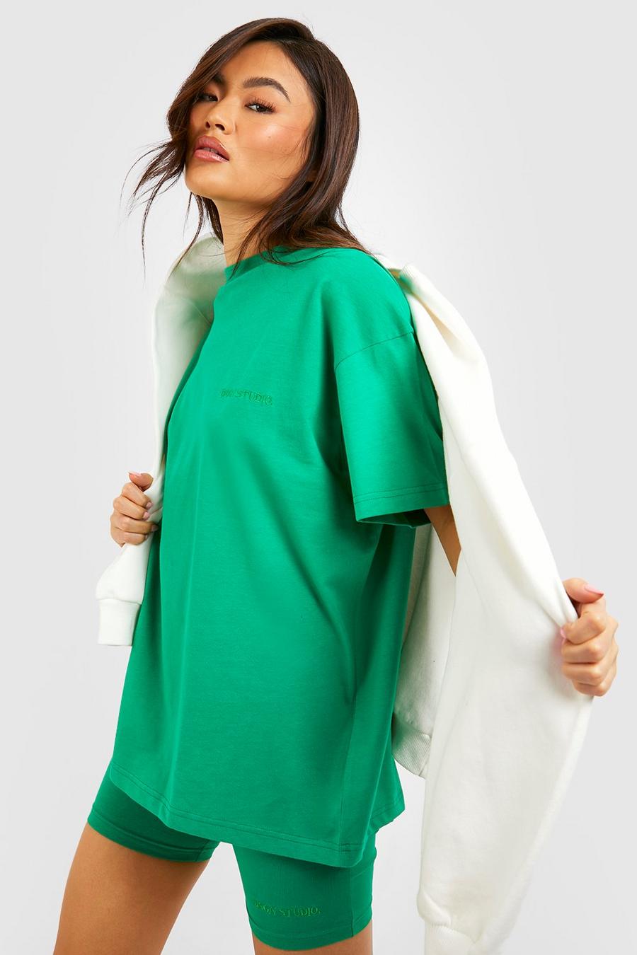 Green Dsgn Studio Oversized T-shirt And Cycling Short Set