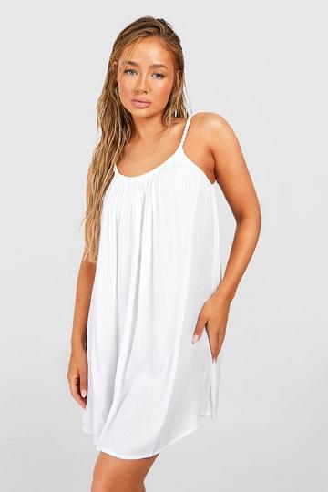 White Rope Detail Swing Beach Dress