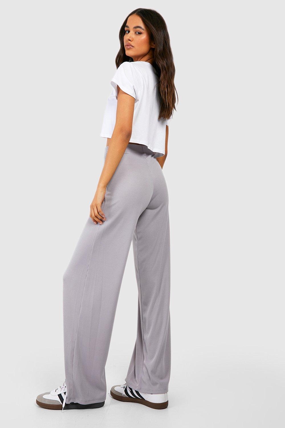 Color Block Waist Band Wide Leg Pants