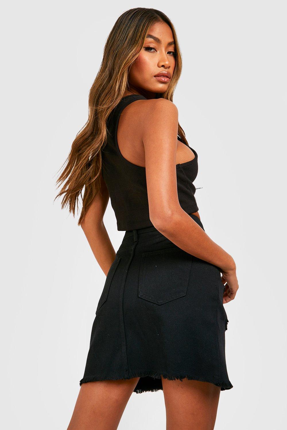 Black denim skirt nz hotsell