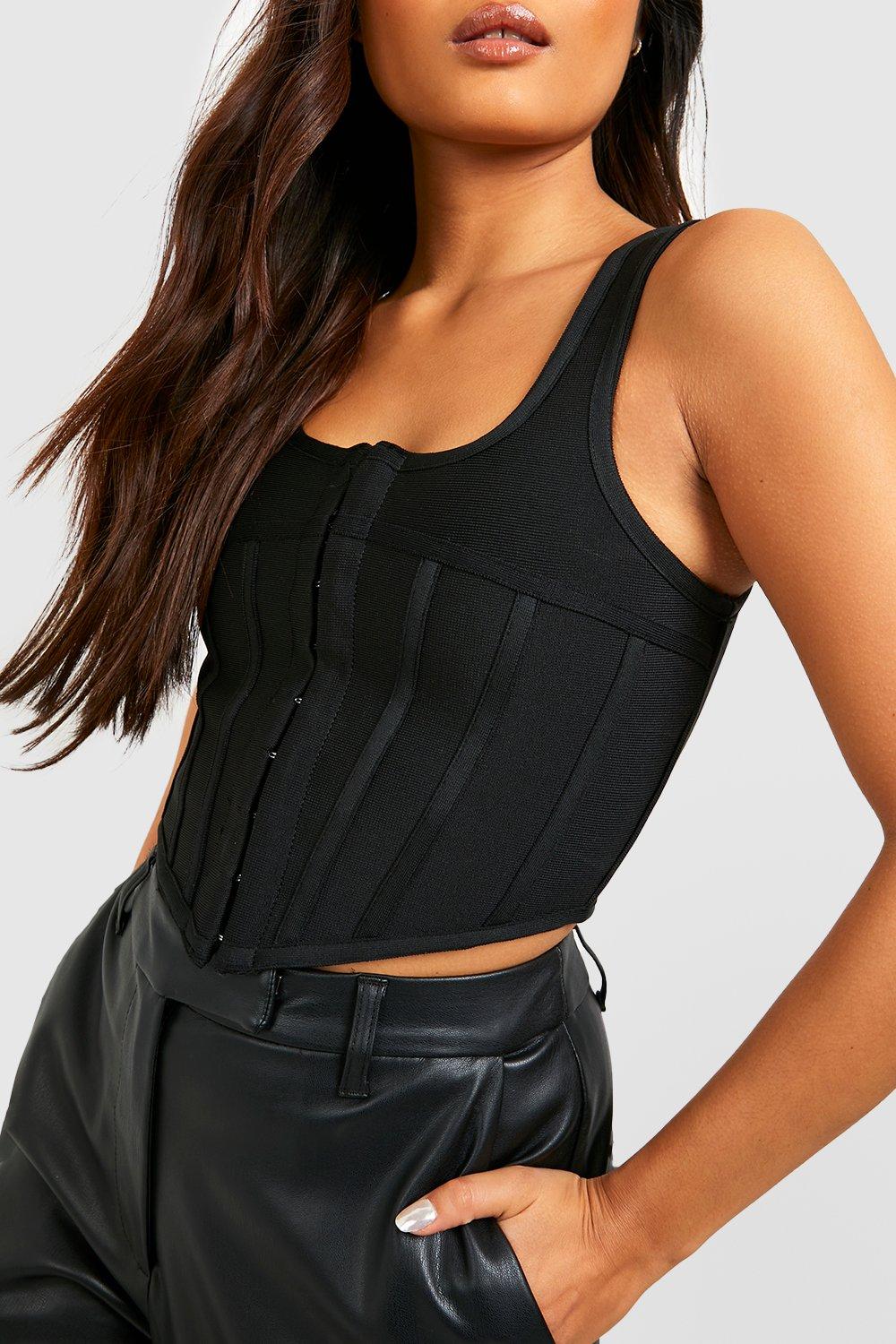 Petite Bandage Hook And Eye Bandeau Corset Top