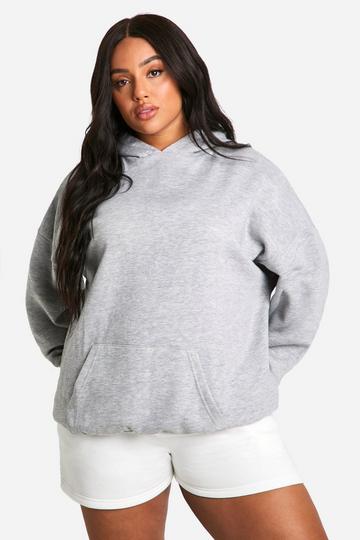 Grey Plus Oversized Basic Hoodie