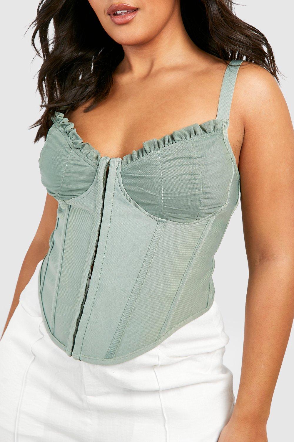 Plus Ruched Cup Bandage Corset Top