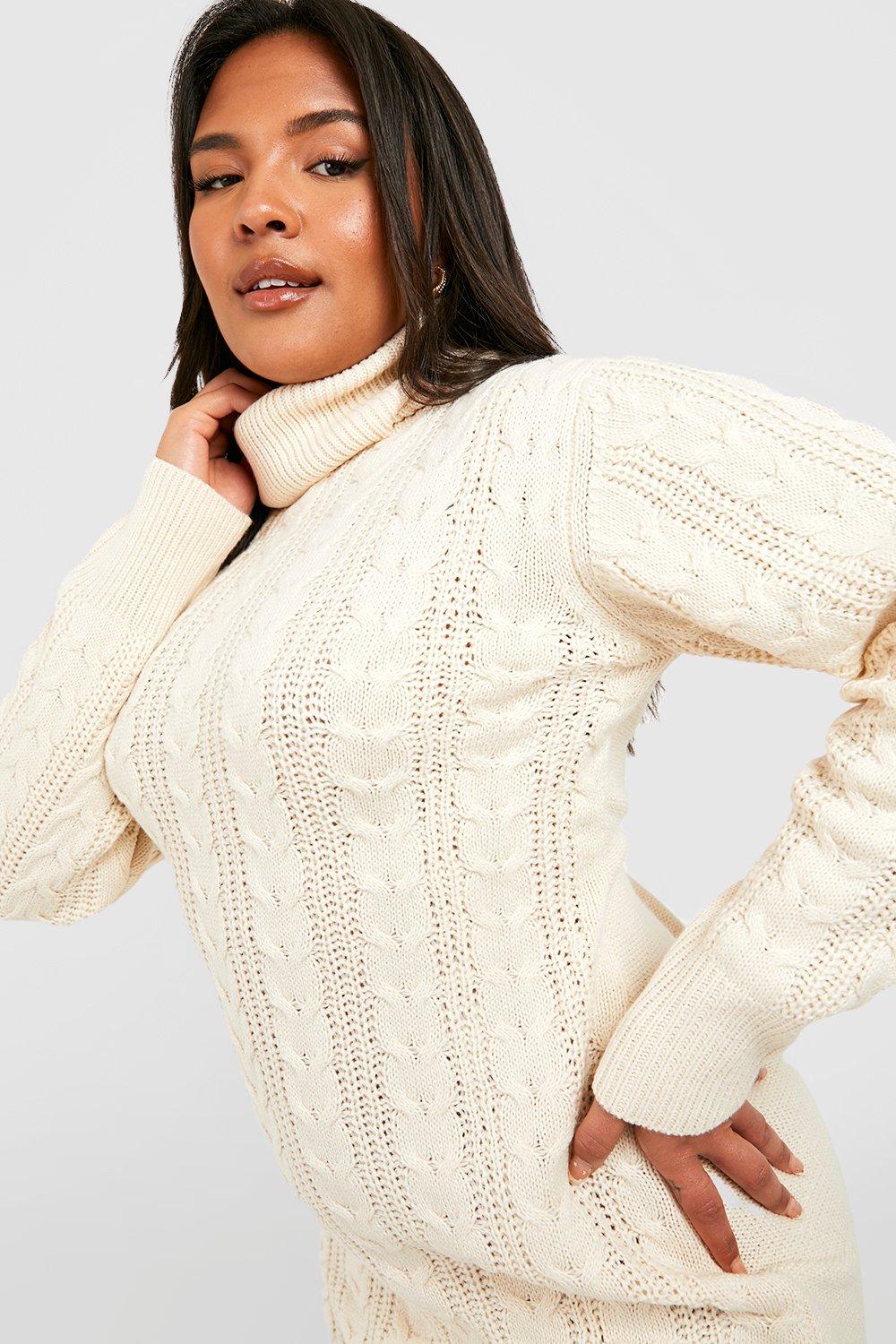 Cable knit cheap roll neck