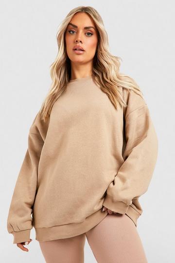 Plus Oversized Basic Sweatshirt taupe