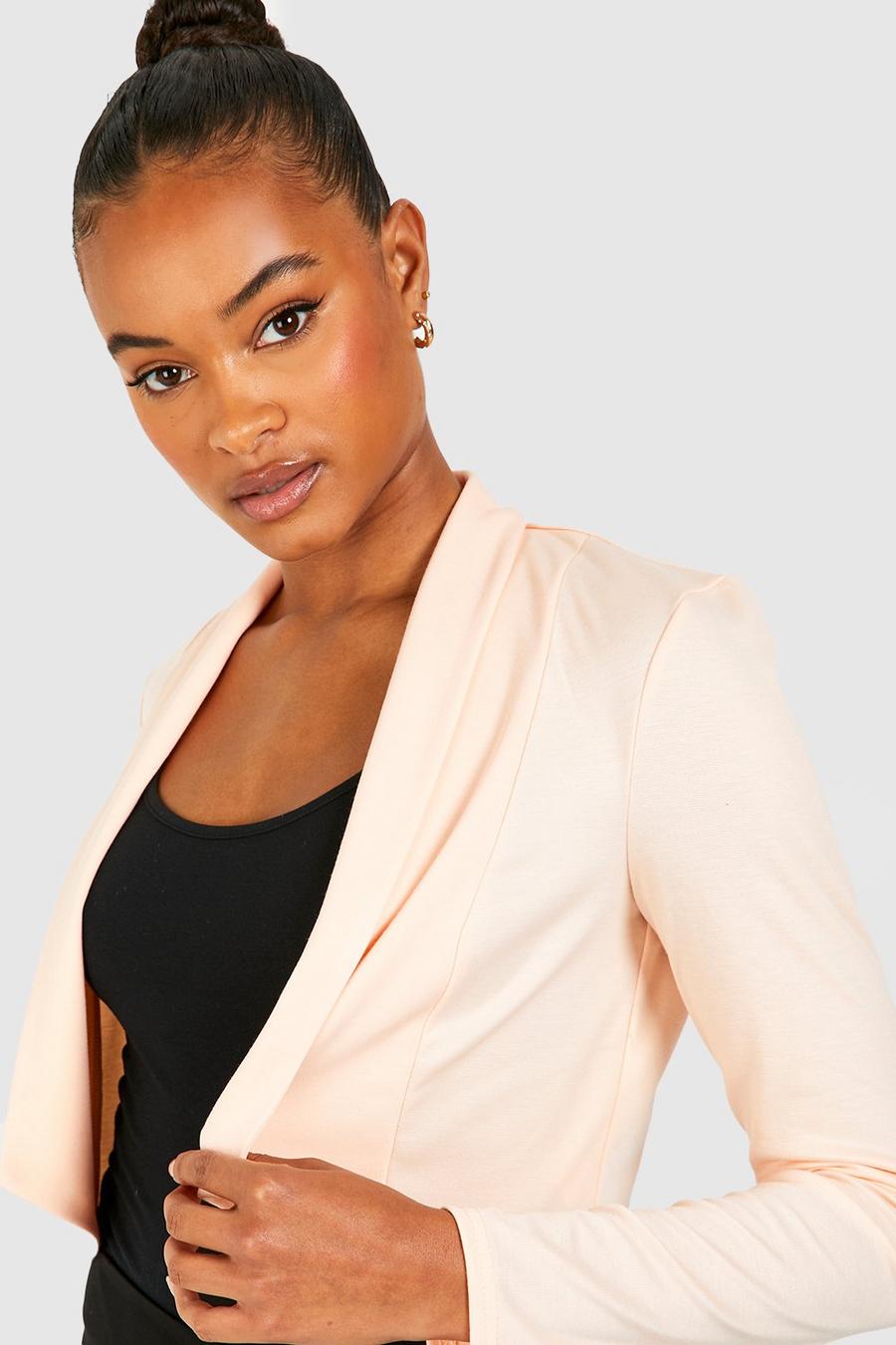 Nude Tall Basic Jersey Lapel Cropped Blazer image number 1