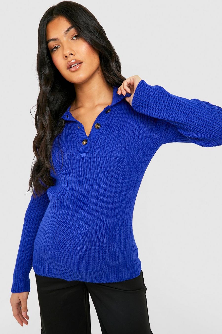 Cobalt Maternity Collar Button Front Sweater image number 1