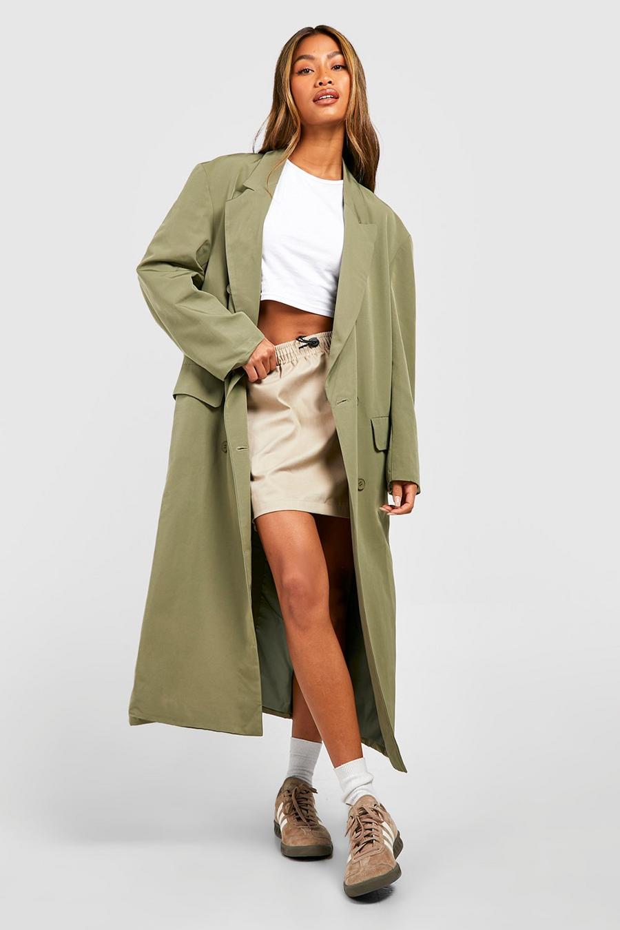 Khaki Double Breasted Trench Coat image number 1