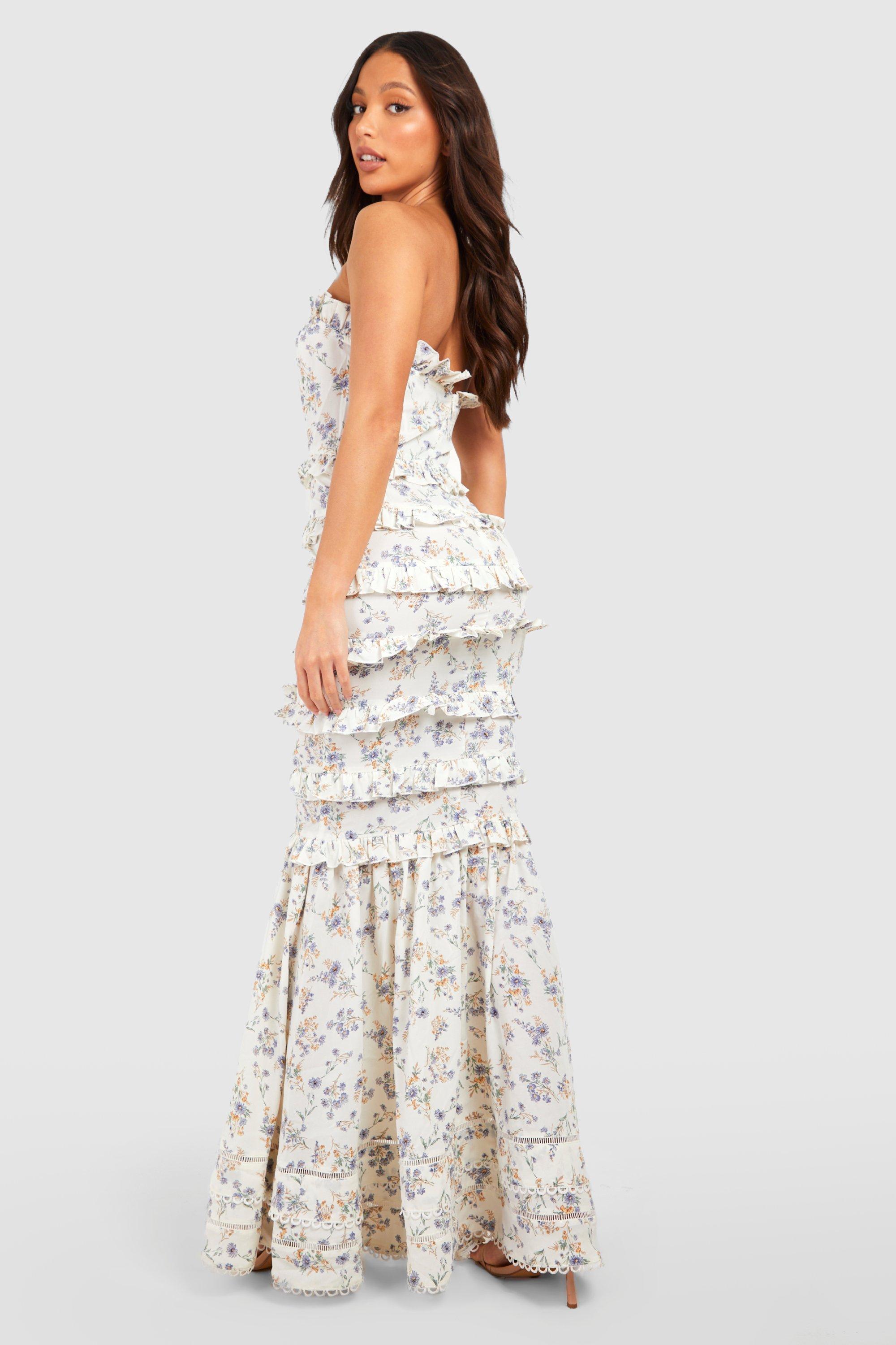 Maxi dress with ruffles sale